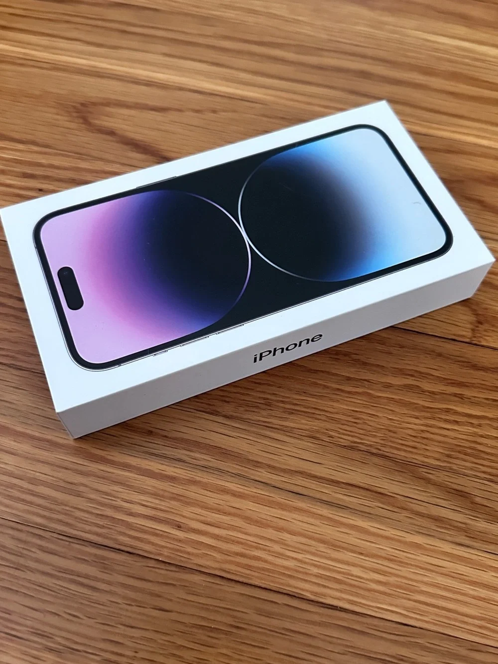 Empty Apple iPhone 14 Pro box - Deep Purple Gradient
